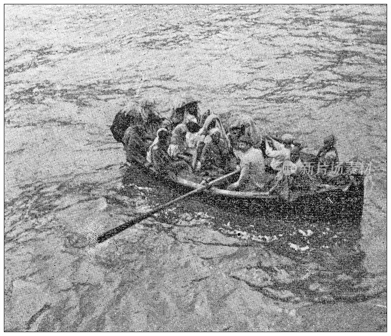 古董图片:penon de velez de la Gomera，船